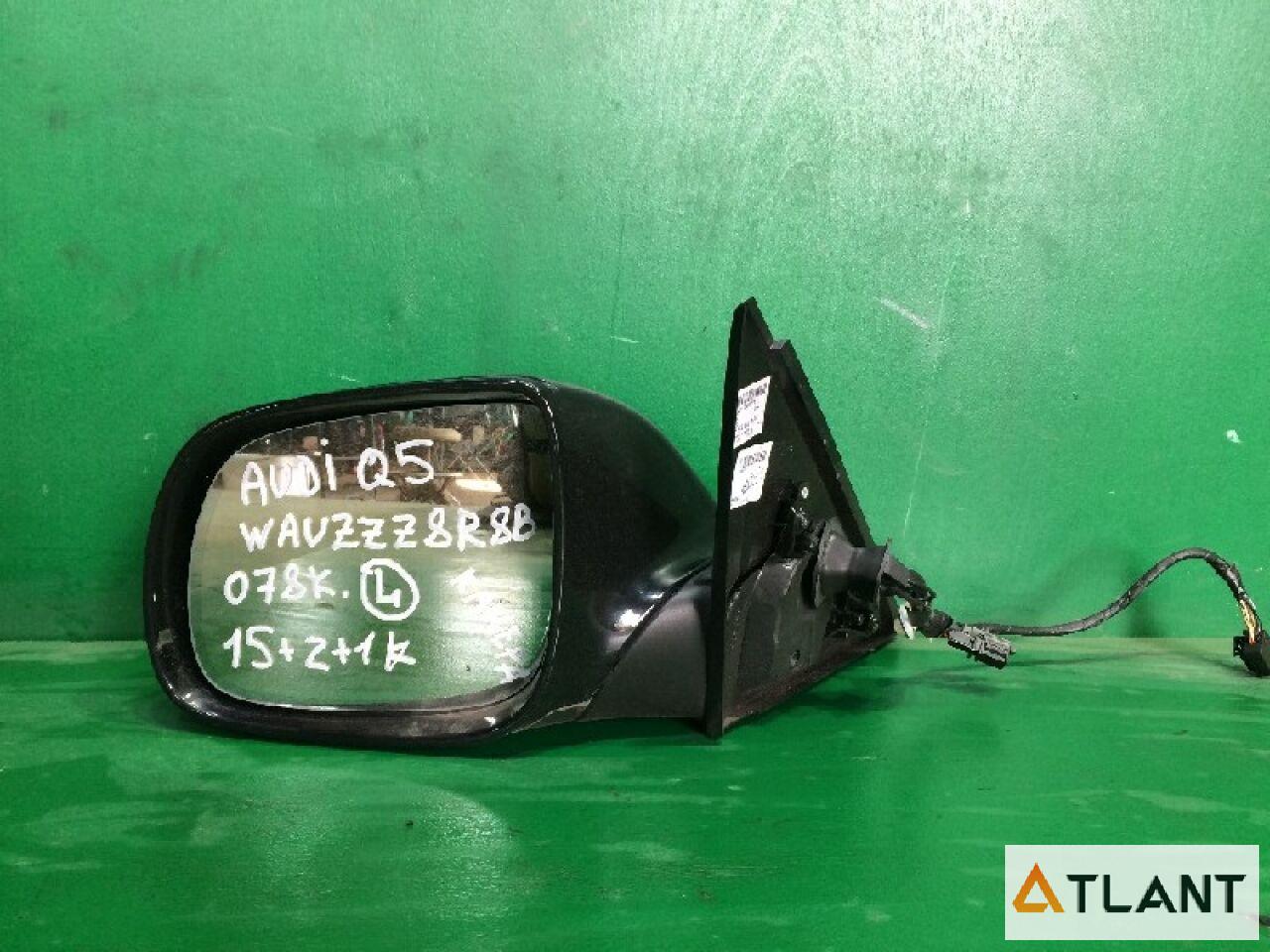 Запчасть Зеркало  левый AUDI Q5 - Контрактный  - 15 2 1к, камера, повторитель,подсветка; Цвет: чёрный